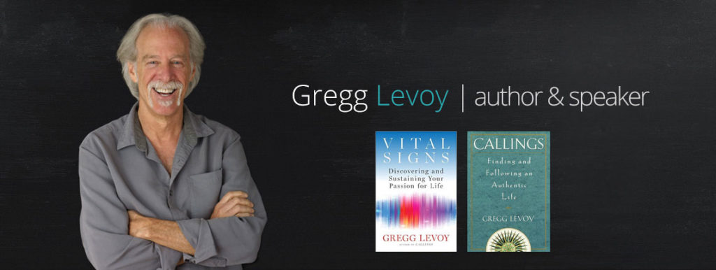 Image of Gregg Levoy with his books: Vital Signs and Callings